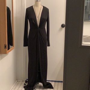 PRELOVED Black Plunge Maxi Dress by FN